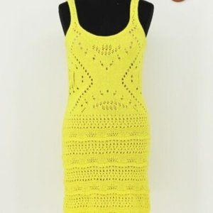 House of Harlow 1960 yellow taupe knit midi dress size M